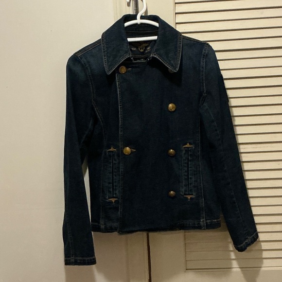 Lauren Jeans Co soft denim military style jacket - Picture 3 of 9